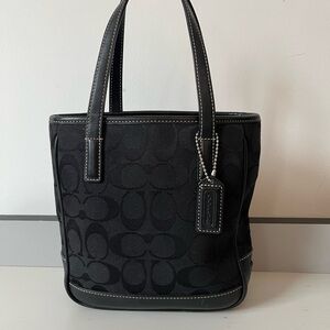 Coach Black Signature Tote Bag